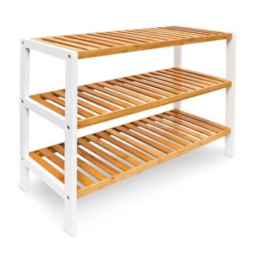 Esikupink Relaxdays, 3 riiulit, Pruun/valge, 70 × 54,5 × 24,5 cm