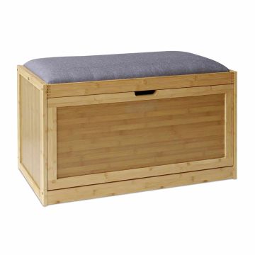 Скамья для прихожей Relaxdays, для 8 пар обуви, Серая, 80 × 49 × 30 см
