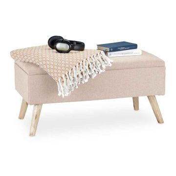 Банкетка для прихожей Relaxdays, С ящиком для хранения, 79,5 × 39,5 × 39,5 см