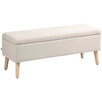 Скамья для прихожей, С ящиком для хранения, Бежевая, 110 × 45 × 39 см