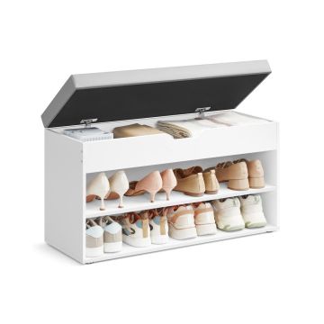 Esikupink VASAGLE, 3 riiulit, Valge/hall, 80 × 44 × 30 cm