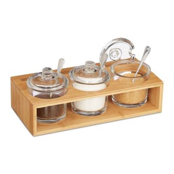 Maitseainepurgikomplekt Relaxdays, 3 purki, 27 × 11 × 13 cm