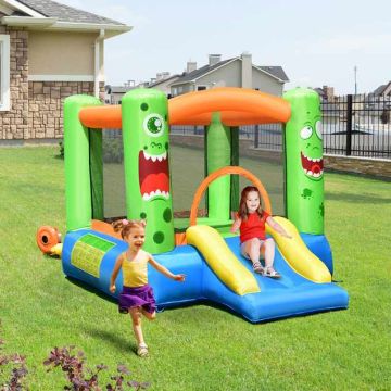Inflatable trampoline for children, with basketball hoop, for 2 children, 270 × 196 × 163 cm
