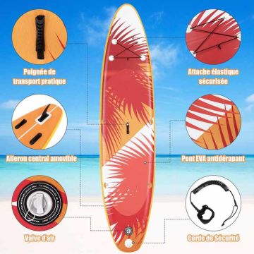 Inflatable paddle board, with accessories, 325 × 76 × 16 cm