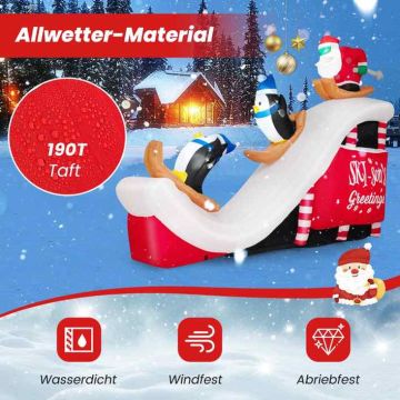 Inflatable Christmas decoration, 4 LED lights, 280 × 70 × 220 cm