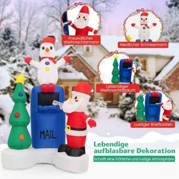 Inflatable Christmas decoration, 5 LED lights, 112 × 95 × 185 cm