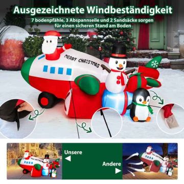 Inflatable Christmas decoration, 6 LED lights, 280 × 210 × 150 cm