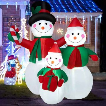 Inflatable Christmas decoration, family of 3 snowmen, 170 × 130 × 200 cm
