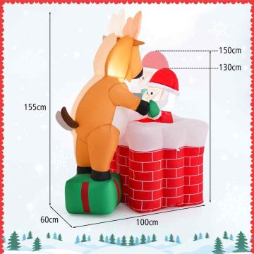 Inflatable Christmas decoration, with LED lighting, 100 × 60 × 155 cm