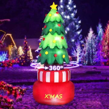 Inflatable Christmas tree, rotating, with 3 LEDs, 100 × 100 × 245 cm