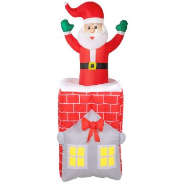 Надувная фигура Санта-Клауса, Со светодиодной подсветкой, Многоцветный, 80 × 90 × 210 см