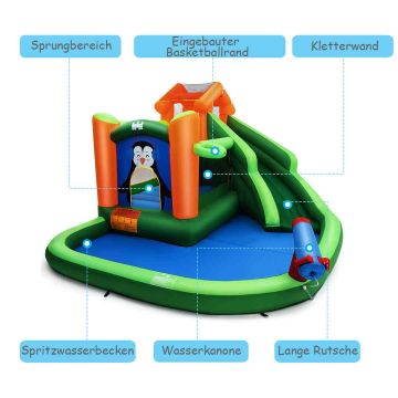 Inflatable children's castle, with slide and pool, 370 × 300 × 190 cm