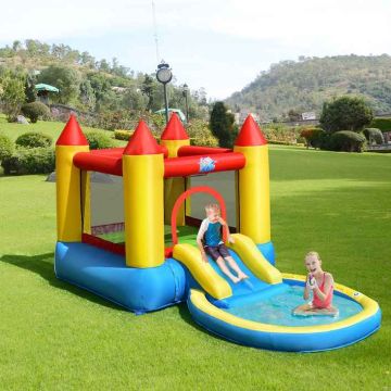 Inflatable children's play castle, pool and slide, 200 × 190 × 290 cm