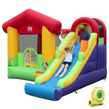 Inflatable children's play castle, With slide and basketball hoop, 325 × 290 × 205 cm