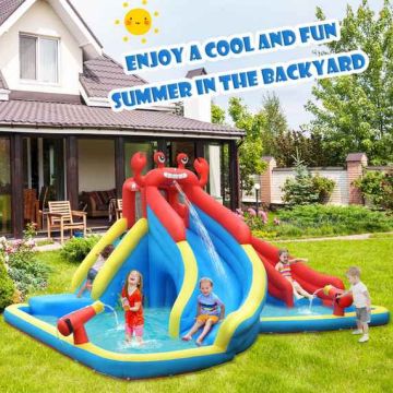 Inflatable water slide with climbing wall, 500x400x250 cm, 20 kg