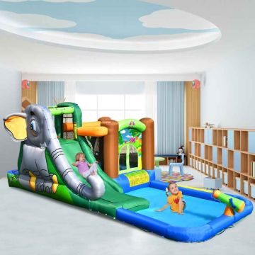 Inflatable water playground for children, with slide and pool, 525 × 300 × 200 cm