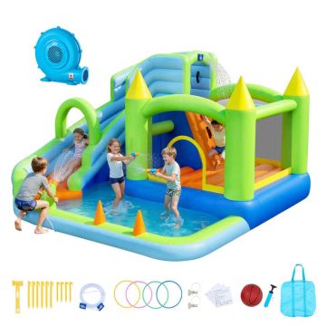 Täispuhutav laste mänguväljak VEVOR 82002, 3–4 lapsele, 344 × 374 × 213 cm