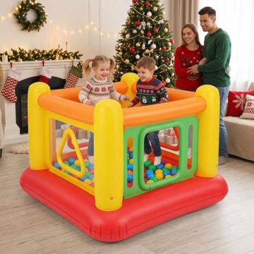 Inflatable play complex, 3 in 1, 63 × 63 × 49 in