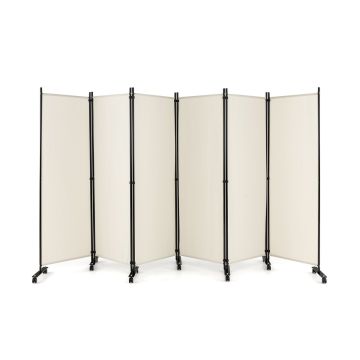 Privacy partition, 6 panels, 14 casters, 132 × 12 × 68 inches
