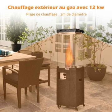 Propaaniga terrassisoojendi, 12 kW, Must, 39 × 148 × 39 cm