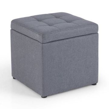 Storage pouf, 35 l, Grey, 40 × 40 × 40 cm