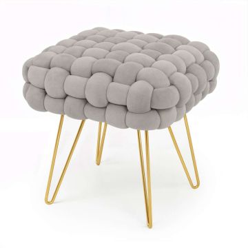 Puf DOTTY, halli/kuldne, 38 × 42 × 38 cm