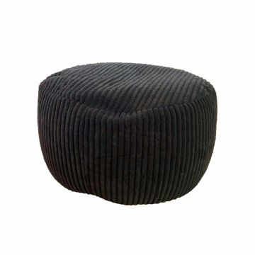 Пуф Relaxdays, 1 шт, Чёрный, Ø 50 × 35 см