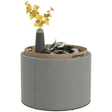 Пуф с ящиком Homcom 56x56x42см, серого цвета