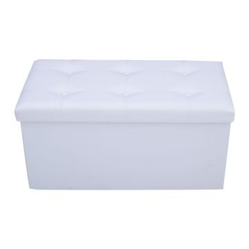 Pouf, Foldable with Storage Box, 30 × 15 × 15 inches