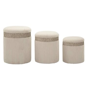 Tumbade komplekt Cortina, 3 tk, Beež, Ø 40,5 × 49,5 cm, Ø 35 × 42 cm ja Ø 31 × 38 cm