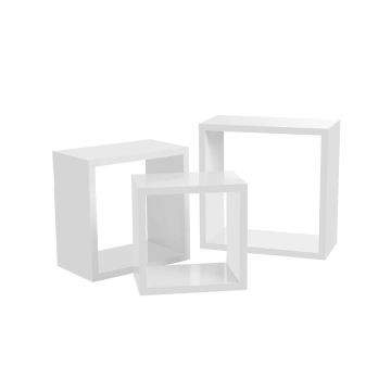 Seinariiulite komplekt 30x26x22 cm, 3 osa, valge