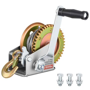 Paadi käsivints VEVOR HW1200A, 10 m terastross, 27,5 × 25 × 15,5 cm