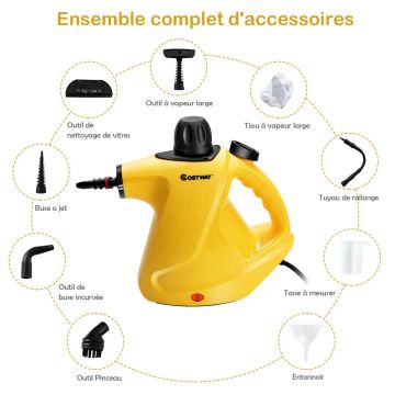 Handheld steamer, 9 accessories