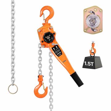 Käsikangiga ketttõstuk VEVOR HSH-1.5T-3M, 1,5 t, 3 m, 650 × 140 × 175 mm