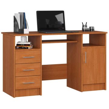 Kirjutuslaud ANA, 3 sahtlit, Lepp, 124 × 74 × 52 cm