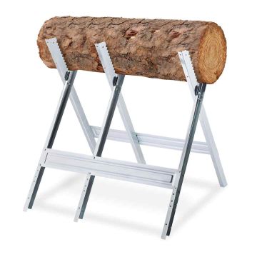 Стойка для распиловки брёвен Relaxdays 10029462.0, с 10 зубьями, 75,5 × 81 × 81 см