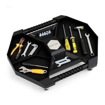 Tool tray with wheels, 4 compartments, 52.5 × 10.5 × 42 cm