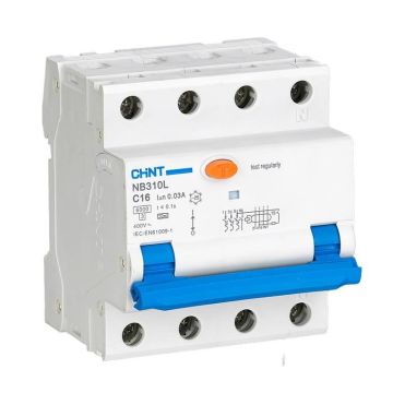 RCBO kaitselüliti Chint NB310L3PN30MAA20C, 3P+N, C20, 30 mA, A, 6 kA, 95 × 85 × 77 mm