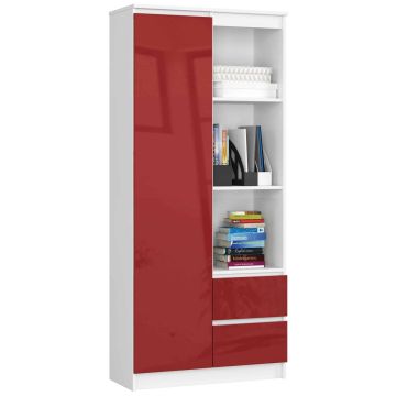Riiul NORE CLP R80, valge/punane