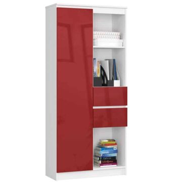 Riiul NORE CLP R80, valge/punane