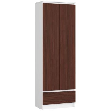 Riiul-kapp NORE CLP R60, valge/tumepruun