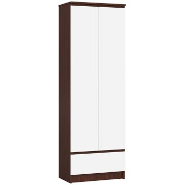 Riiul-kapp NORE CLP R60, tumepruun/valge