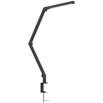 Reguliuojama stalinė lempa su metaliniu spaustuku, 96 LED, juoda