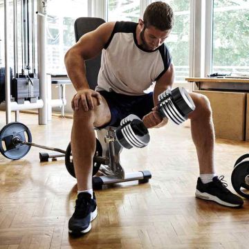 Adjustable dumbbell, 5 weight levels, 37 × 18 × 16 cm
