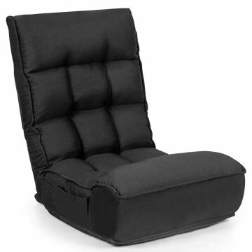 Adjustable soft bench on the floor, 4 positions, black
