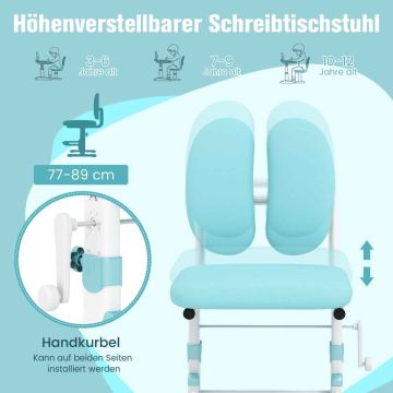 Reguleeritava kõrgusega laste laud ja tool, 32 × 20,5 × 20–28,8 tolli