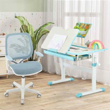 Reguleeritava kõrgusega laste laud tooliga, 7 lauaplaadi asendit, 80 × 51,5 × 51–73 cm
