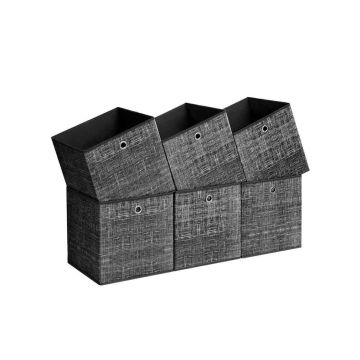 Hoiukastide komplekt, 6 tk. 33 x 33 x 33 cm, must ja kirju