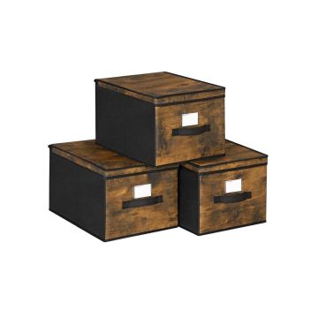 Karpide komplekt, 3 osa, pruun/must