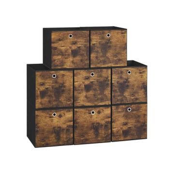 8 hoiukasti komplekt 33x33x33cm, must/pruun